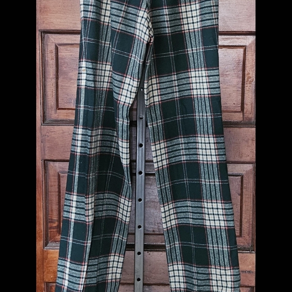 Vintage Pendleton, Size 8, Wool, Plaid, Green White And Red Pants, Wide Leg - Picture 4 of 14